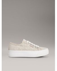 Calvin Klein - Plateau-Sneakers Mit Logo-Jacquardmuster - Lyst