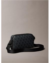ショルダーバッグ   Monogram Logo Flap Phone Crossbody Bag Calvin Klein Monogram Logo Flap Phone Crossbody Bag in Black