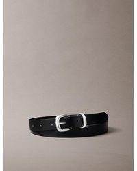 Calvin Klein - Full Grain Leather Chunky Buckle Belt - Lyst