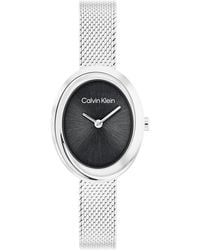 Calvin Klein - 's Twisted Bezel Stainless Steel Watch – 24 Mm Oval - Lyst