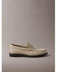 Calvin Klein - Thea Leather Pleated Loafers - Lyst
