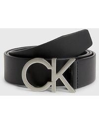 Calvin Klein - Cinturón de piel con logo - Lyst