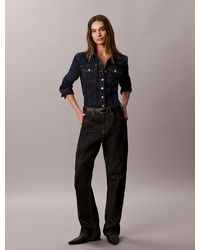 Calvin Klein - Sculpt Denim Trucker Button-Down Shirt - Lyst