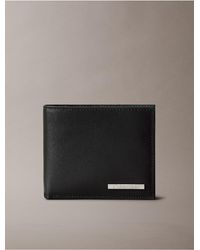 Calvin Klein - Leather Logo Plaque Bifold Wallet - Lyst