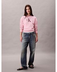 Calvin Klein - Jeans Monologo French Terry Relaxed Sweatshirt - Lyst