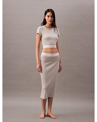 Calvin Klein - Falda de estar por casa - Cotton Stretch Rib - Lyst