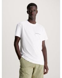 Calvin Klein - T-shirt en coton avec logo sur la poitrine - Lyst