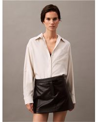 Calvin Klein - Calvin Klein Viscose Blend Relaxed Button-Down Shirt - Lyst