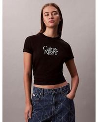 Calvin Klein - Jeans Script Logo Graphic Slim T-Shirt - Lyst