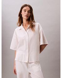 Calvin Klein - Pyjamatop Van Poplinkatoen - Lyst