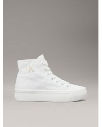 Calvin Klein - Zapatillas altas de lona con plataforma - Lyst