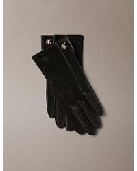 Calvin Klein - Suede And Leather Touchscreen Gloves - Lyst