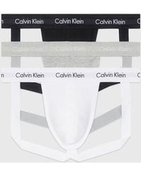Calvin Klein - 3 Pack Jock Straps - Cotton Stretch - Lyst