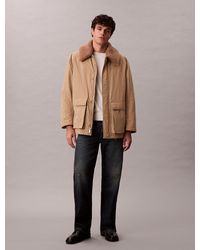 Calvin Klein - Sherpa Collar Puffer Car Coat - Lyst