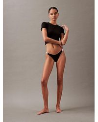 Calvin Klein - Dipped String Thong Icon Logo - Lyst