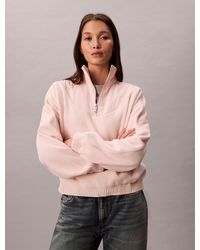 Calvin Klein - Polar Fleece Zip Neck Sweatshirt - Lyst