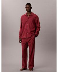Calvin Klein - Flannel Lounge Button-Up Trouser Set - Lyst