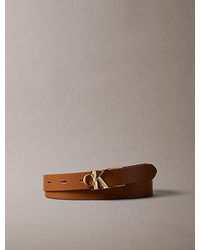 Calvin Klein - Reversible Pebbled Leather Logo Belt - Lyst