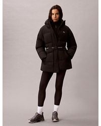 Calvin Klein - Jeans Logo Belt Hooded Puffer Jacket - Lyst