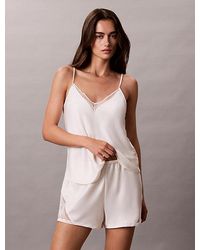 Calvin Klein - Satin Cami And Shorts Pyjama Set Eternal Satin - Lyst