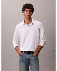 Calvin Klein - Supima Cotton Long Sleeve Polo Shirt - Lyst