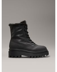 Calvin Klein - Leather Winter Platform Boots - Lyst