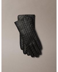 Calvin Klein - Soft Leather Touchscreen Logo Gloves - Lyst