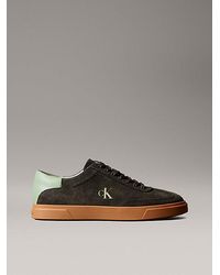 Calvin Klein - Signature Suède Sneakers Met Logo - Lyst