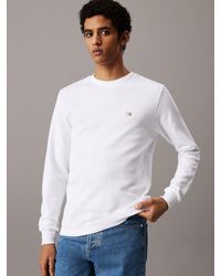 Calvin Klein - Slim Long Sleeve Waffle T-Shirt - Lyst