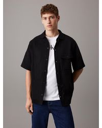 Calvin Klein - Camicia Strutturata Taglio Relaxed A Maniche Corte - Lyst