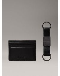 Calvin Klein - Cadeauset Van Leren Pashouder En Sleutelhanger - Lyst