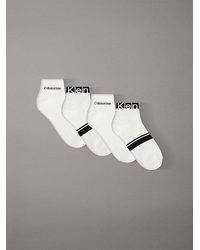 Calvin Klein - 4 Pack Cotton Logo Stripe Ankle Socks - Lyst