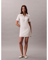 Calvin Klein - Jeans Short Sleeve Zip Collar Mini Dress - Lyst