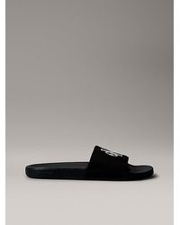 Calvin Klein - Konturierte Logo-Slippers Aus Canvas - Lyst