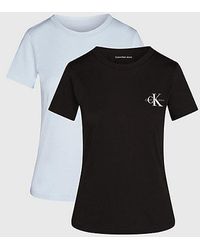 Calvin Klein - Pack de 2 camisetas slim - Lyst