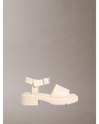 Calvin Klein - Melanie -Leather Chunky Sandals - Lyst
