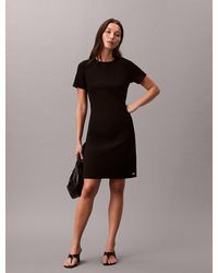 Calvin Klein - Stretch Crepe Short Sleeve Dress - Lyst