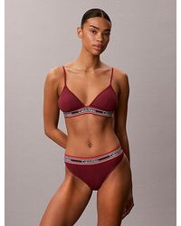 Calvin Klein - Thong Icon Cotton Modal Stripe Rib - Lyst