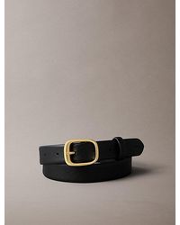 Calvin Klein - Cinturón de piel granulada con hebilla gruesa - Lyst