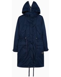 Calvin Klein Met Bont Gevoerde Donzen Parkajas - Blauw
