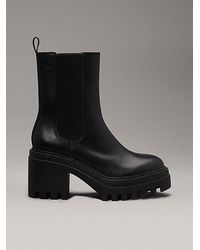 Calvin Klein - Botas Chelsea chunky de piel con tacón - Lyst