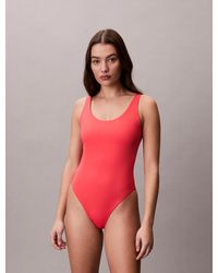 Calvin Klein - Scoop Back Swimsuit - Lyst