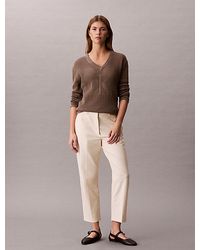 Calvin Klein - Pantalón chino recto de algodón elástico - Lyst