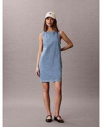 Calvin Klein - Jeans Denim Mini Shift Dress - Lyst