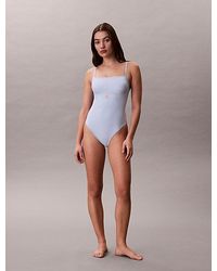 Calvin Klein - Scoop Neck Swimsuit Ck Monogram - Lyst