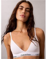Calvin Klein - Lightly Lined Triangle Bralette Icon Cotton Modal - Lyst