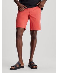 Calvin Klein - Slim Twill Belted Shorts - Lyst