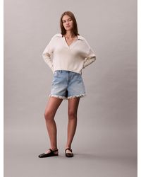 Calvin Klein - 90S Relaxed Frayed Denim Shorts - Lyst