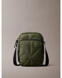 Calvin Klein - Puffer Monogram Logo Reporter Bag - Lyst