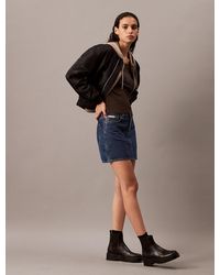 Calvin Klein - High Rise Denim Mini Skirt - Lyst